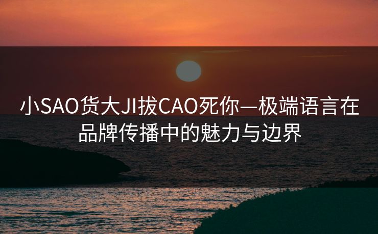 小SAO货大JI拔CAO死你—极端语言在品牌传播中的魅力与边界